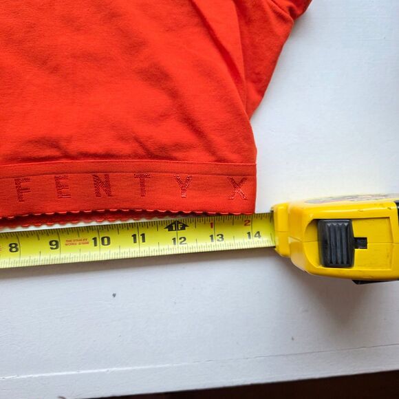 Savage X Fenty Missy Scallop Logo Crop Top, Size L Orange - Picture 2 of 6